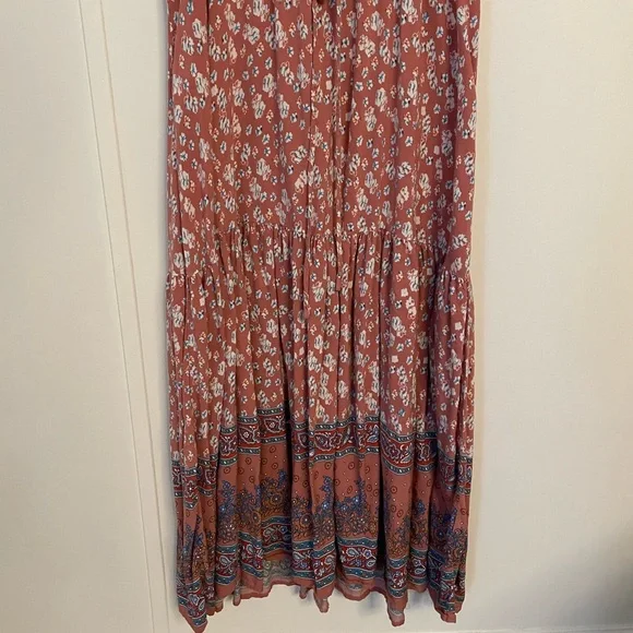 BloomChic Floral Maxi Dress - Terracotta and Blue Size 14/16 Boho - Picture 7 of 12
